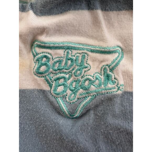 Vintage Baby B’gosh hooded boys striped short sleeve romper sz 3-6 months blue - Picture 2 of 6